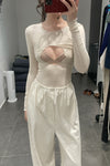 BASERANGE Silk trousers TRSI-WS-000 UNDYED